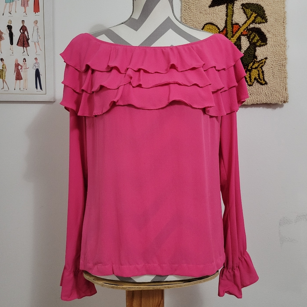 Bloomingdale's | Vintage 100% Silk Ruffle Blouse